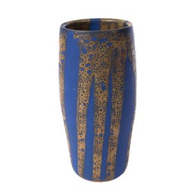 Japanese blue and gold ceramic vase - Taimei Morino (1934 - present)