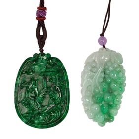 (lot of 2) Chinese jadeite pendants