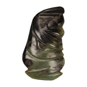 A Chinese hardstone Hongshan style figural pendant