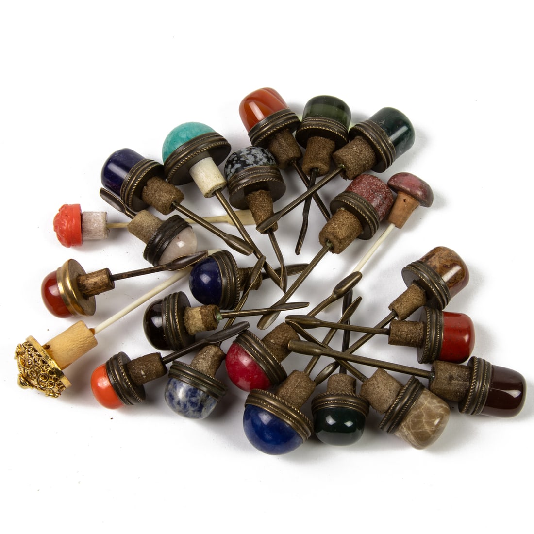 A group of Chinese snuff bottle stoppers (1 of 2)