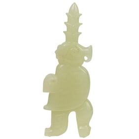 A Chinese white jade archaistic bird