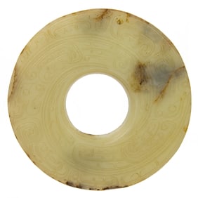 A Chinese jade bi disc