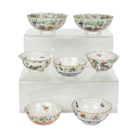 (lot of 7) Chinese famille rose bowls