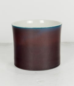 A Chinese flambe glazed brush pot