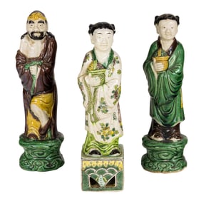 (lot of 3) Chinese famille verte figures