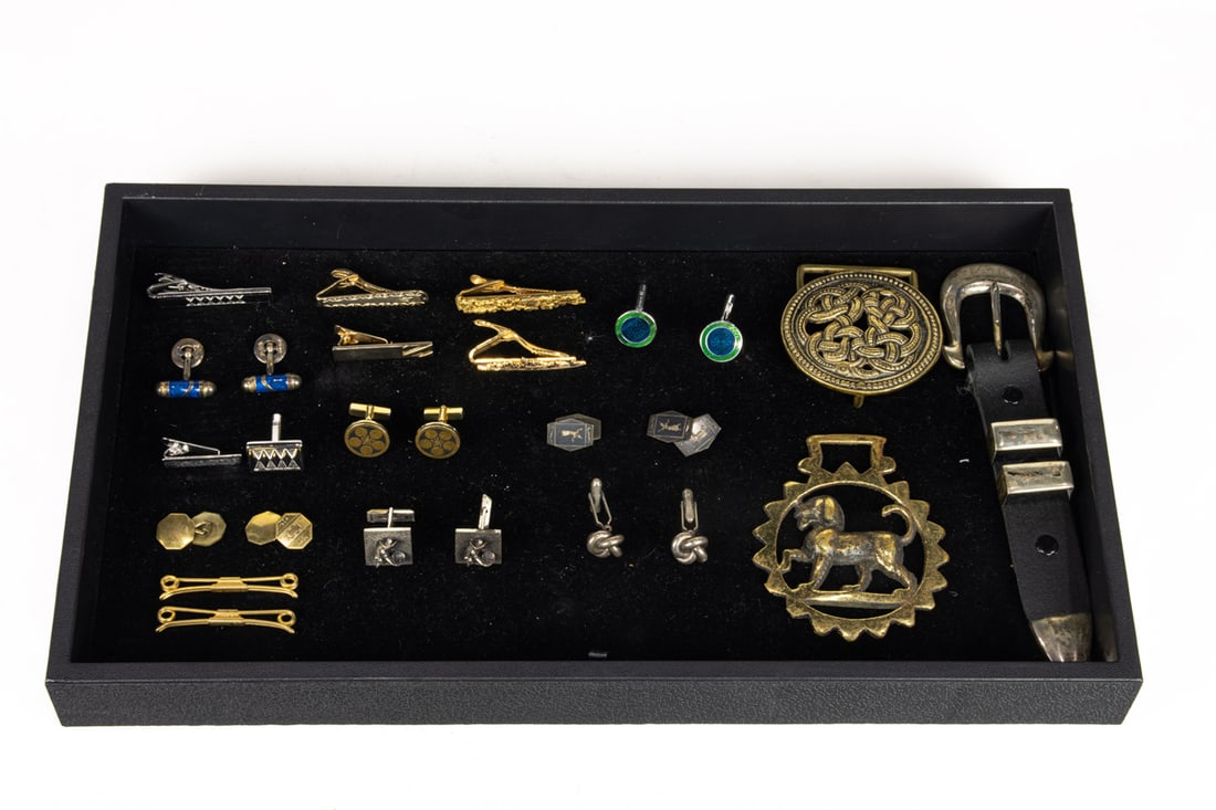 A collection of mostly gentleman accessories, comprising (7) sets of cufflinks (including Sterling) (1 of 1)