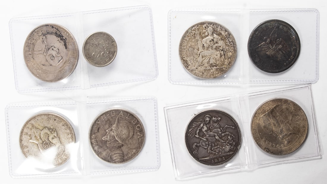 (lot of 8) World coins: 1927 Memento Dollar (1 of 1)