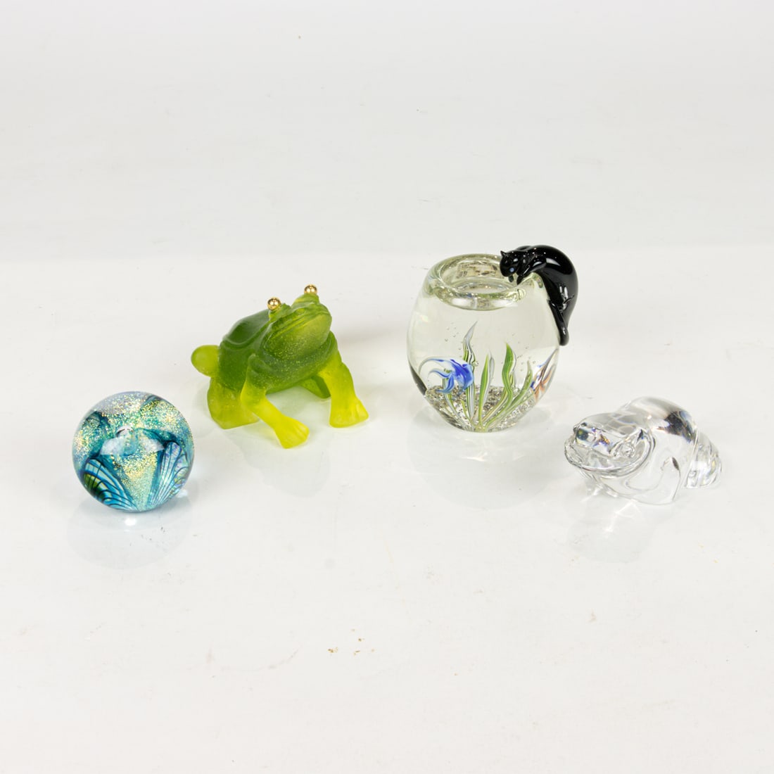 A Daum pate de verre glass frog and other glass (1 of 1)