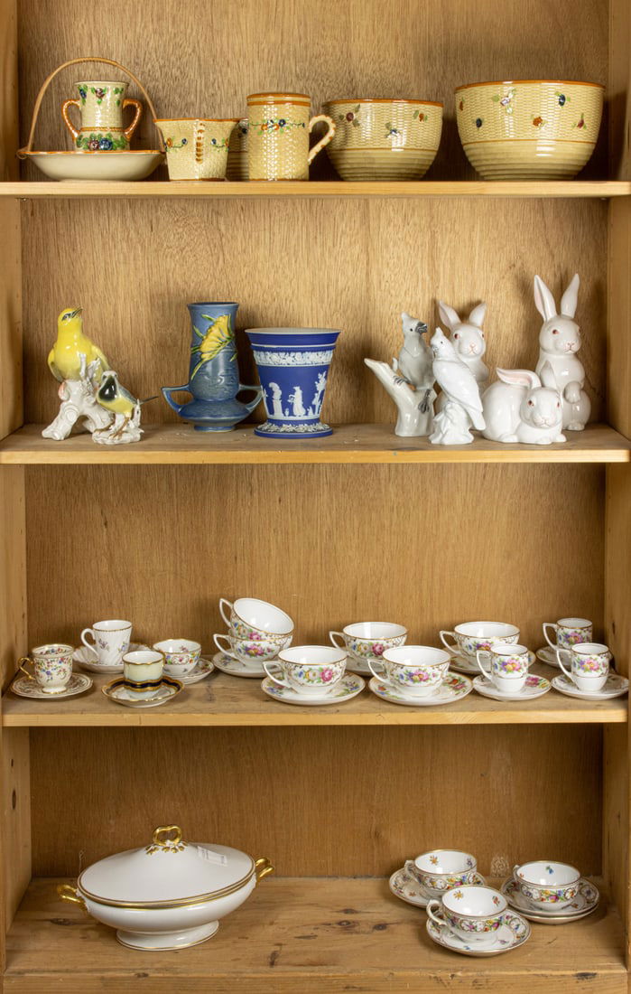 A collection of ceramics including Wedgwood, Roseville and Karl Ens (1 of 1)