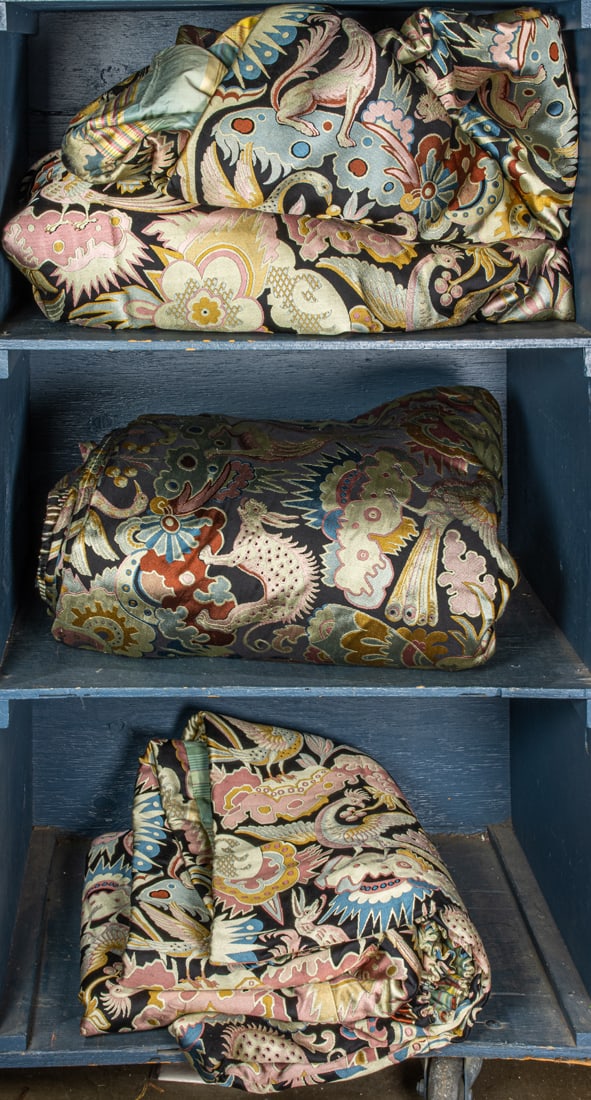 Four Clarence House 'Les Chimeres' silk and cotton blend curtains (1 of 1)