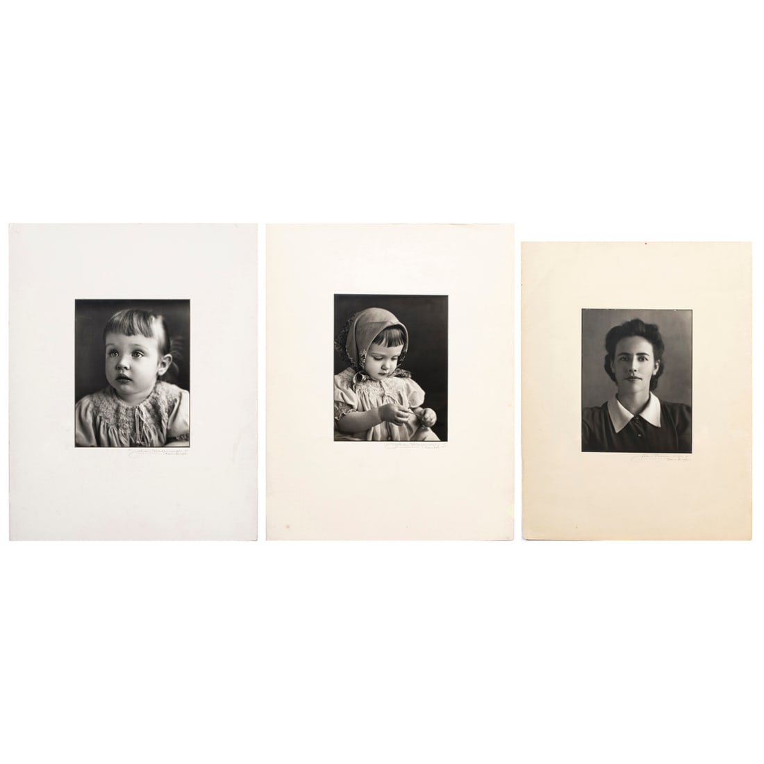 Photographs, Johan Hagemeyer: (lot of 12) Johan Hagemeyer (Dutch/American, 1884-1962), Anonymous Portraits, 1942-1945, vintage gelatin silver prints, each pencil signed lower right and/or verso, two with "Johan Hagemeyer, Carmel" 