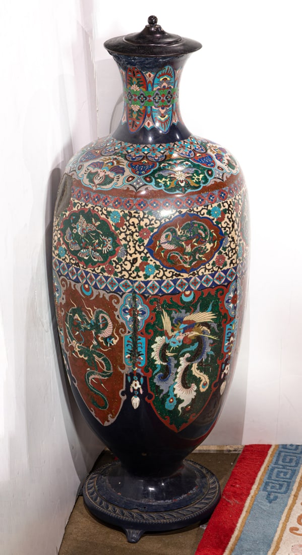 A large Japanese cloisonne enamel vase (1 of 1)