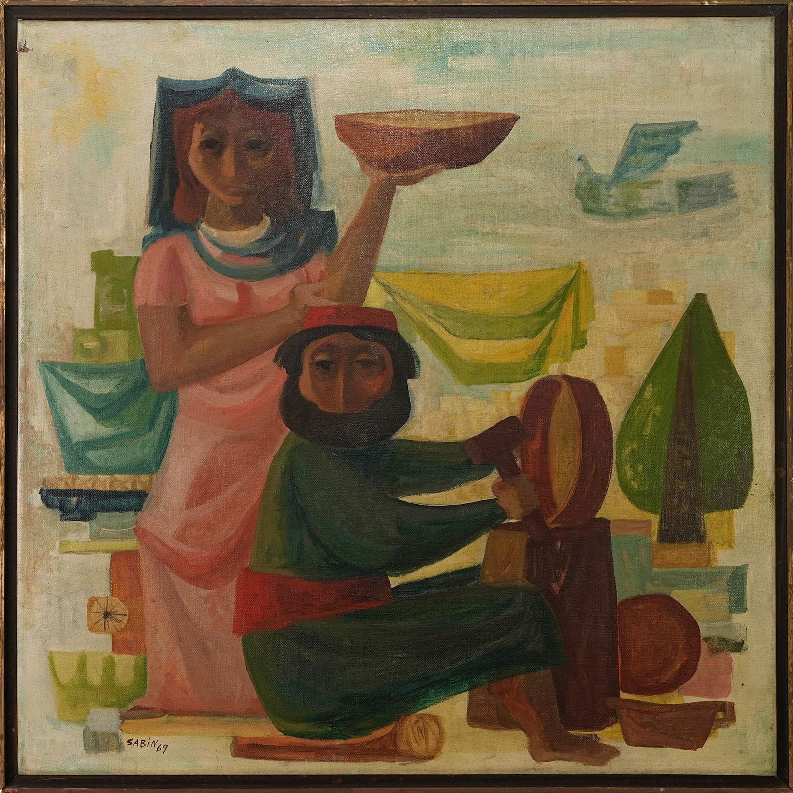 Painting, Woodworking couple (1 of 3)