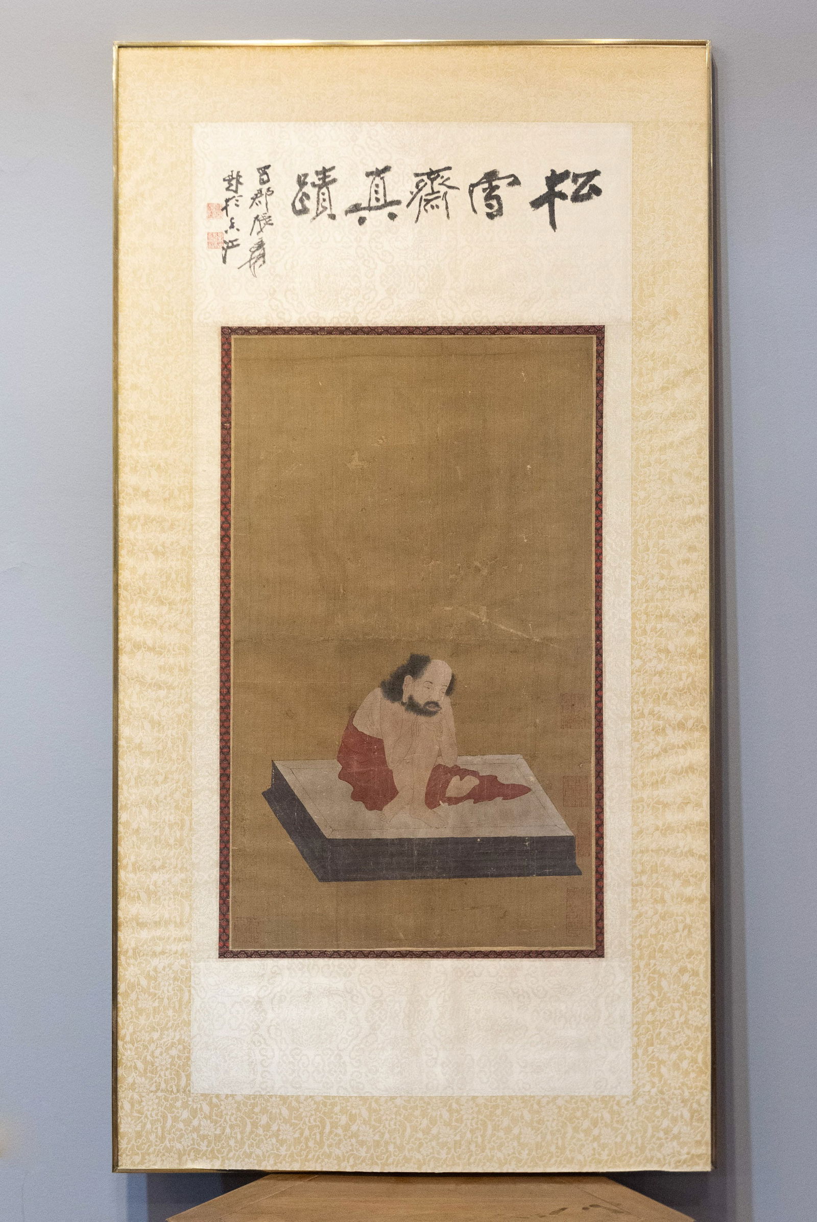 Attributed to Zhao Mengfu (1254-1322), Colophon by Zhang Daqian - Chinese Painting of Luohan (1 of 8)