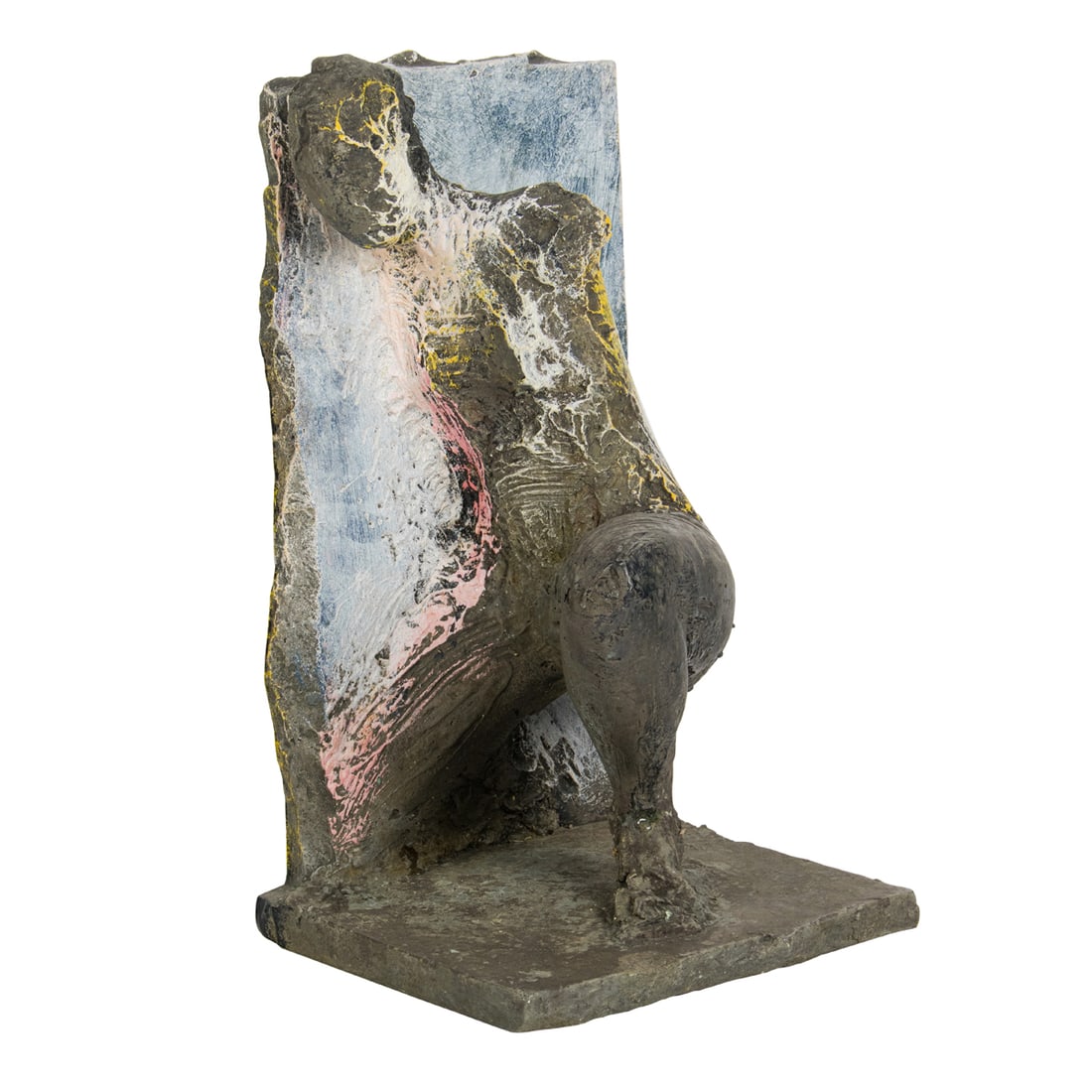 Sculpture, Manuel Neri: Manuel Neri (American, 1930-2021), "Isla Negra Series II," 1989, painted bronze sculpture, signed and dated beneath, edition 4/4, with Walla Walla foundry mark, overall: 19"h x 11"w x 10"d. Provenance