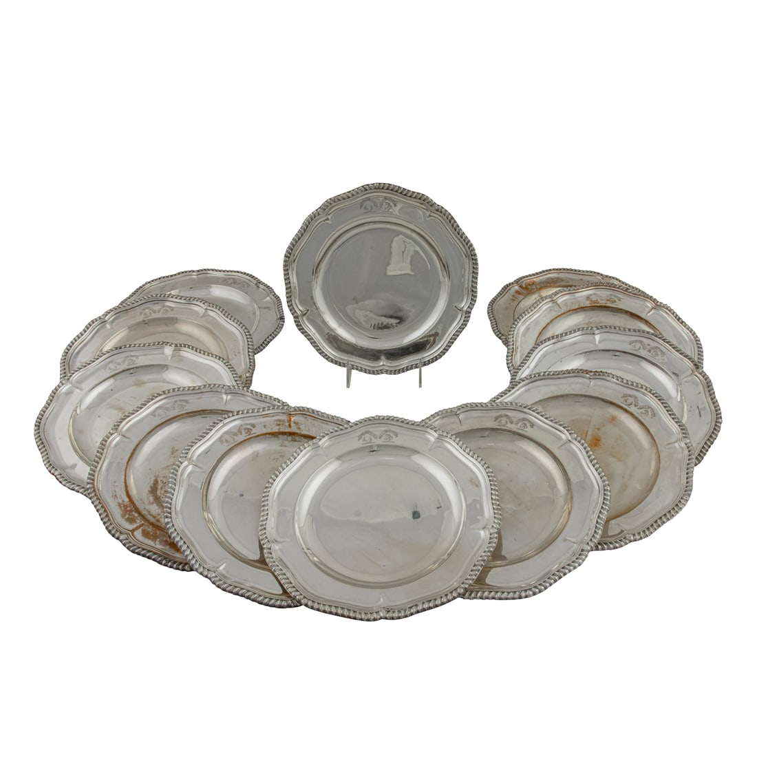 A set of twelve English sterling service plates