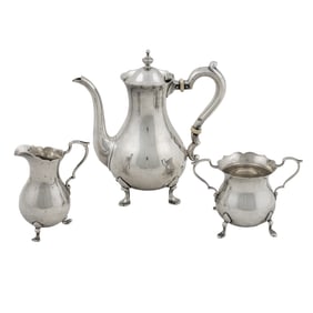 A Gorham/Durgin sterling tea set [3 total]