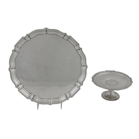 Two Gorham sterling dishes, circa 1930: a Georgian style 12 in