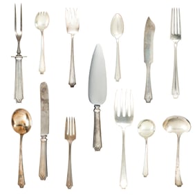 A Whiting King Albert sterling flatware service, initialed D