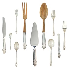 An International Royal Danish sterling flatware service [96 total]