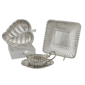 A lot of Modernist sterling hollow ware