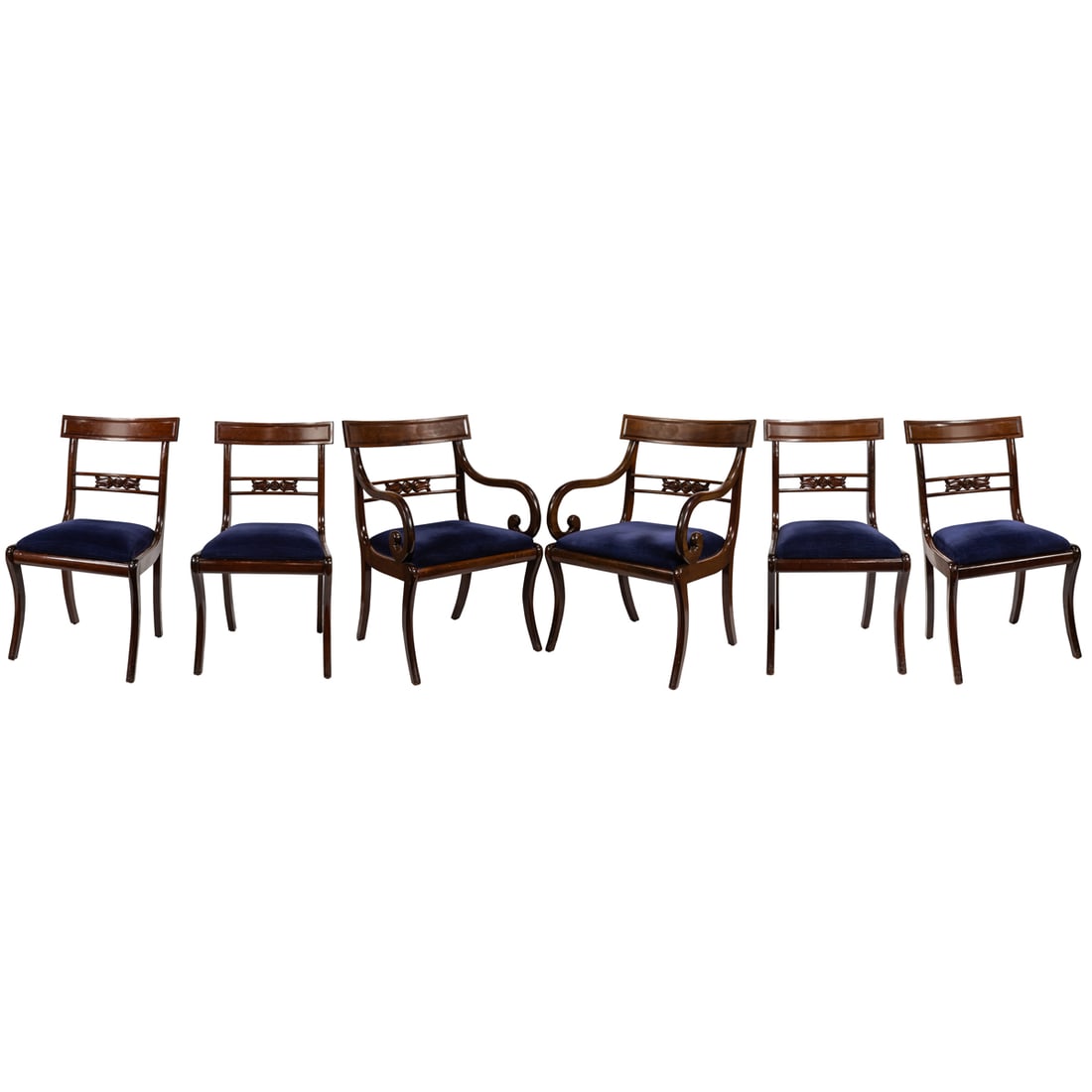 Five Regency style mahogany dining chairs (1 of 7)