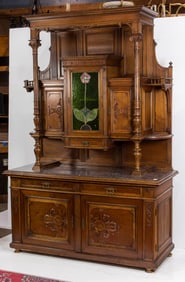 An English Arts and Crafts two part buffet