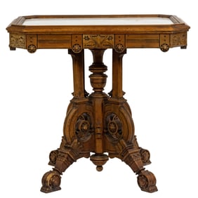 An American Renaissance Revival parlor table circa 1870