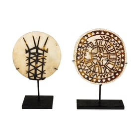 Two Oceania kap kap shell ornaments