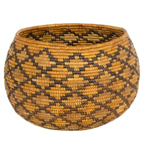 A Native American basket, probably Yavapai or Apache