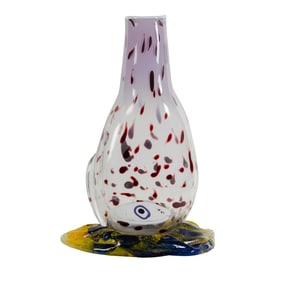 A Hank Murta Adams (American, b. 1956) glass footed vase, 1985