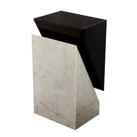A Modern Italian two tone marble and black granite pedestal