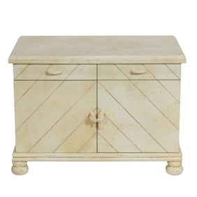 A Contemporary faux plaster finish side cabinet