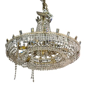 An Italian gilt bronze and crystal chandelier in the Neoclassical taste