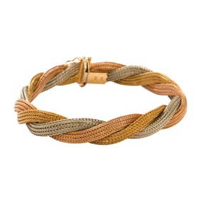 18k tri-color gold flexible bracelet