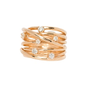 A diamond and 14k gold ring