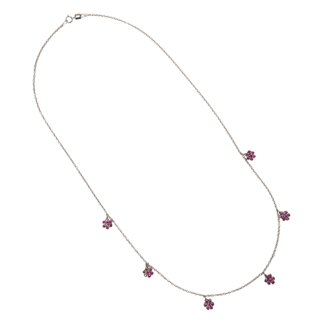 A pink sapphire and 14k white gold necklace (1 of 2)