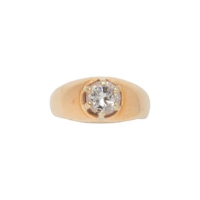 A diamond and 18k gold ring