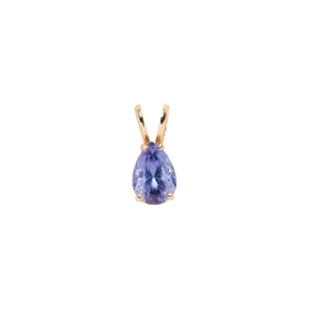 A tanzanite and 14k gold pendant