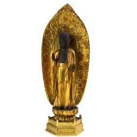 A Japanese gilt lacquered figure of Buddha