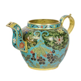 A Chinese cloisonne enamel teapot