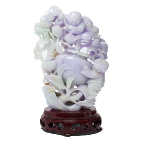 A Chinese lavender jadeite carving