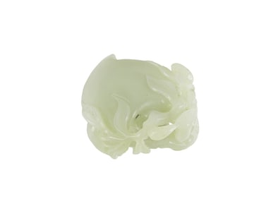 A Chinese celadon jade peach toggle