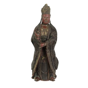 A Chinese lacquer figure of Guanyin