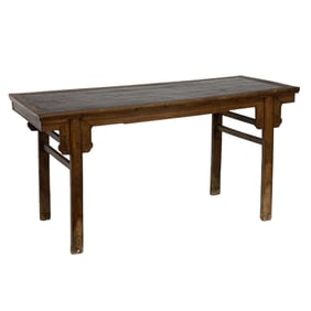 A Chinese zhazhen wood and lacquered painting table