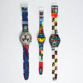 Three Swatch quartz wrist watches