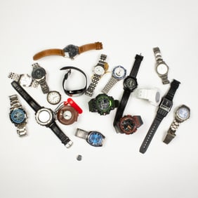 A large group of watches