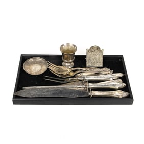 A lot of sterling flatware and small table articles