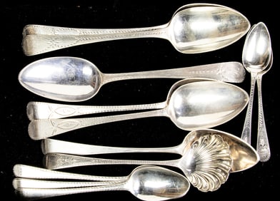A lot of 'Bateman' Family sterling spoons