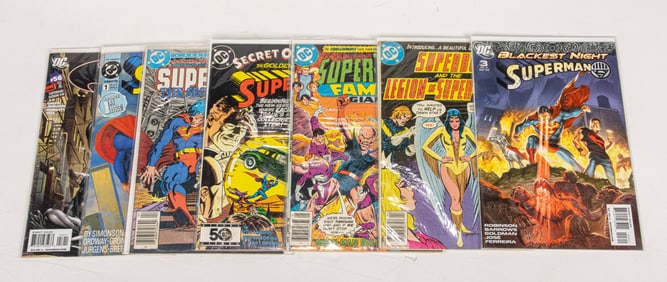 Superman/DC Comic lot of (190): over 190 mostly all different and in sleeves, various series ranging